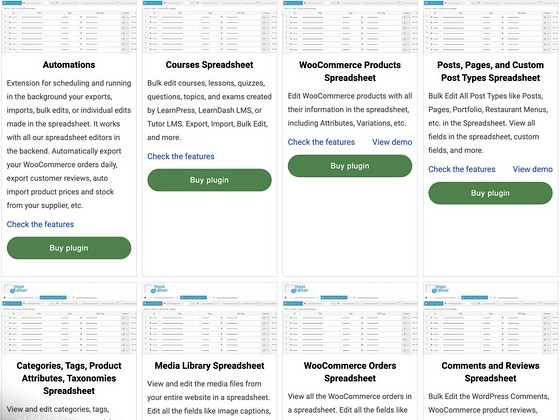 Полный пакет Wordpress Sheet Editor для неограниченного количества доменов