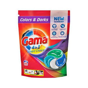 Pesukapslid Gama 4 in1 Värvid ja tumedad, 60 tk (1 foto / 1)