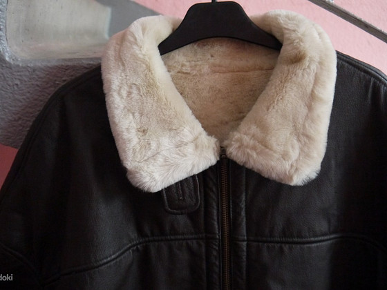 Тёплая мужская кожаная куртка на меху 3XL / 4XL