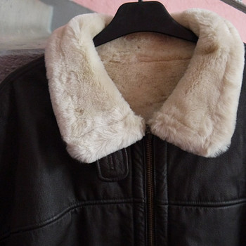 Тёплая мужская кожаная куртка на меху 3XL / 4XL