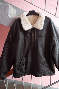 Тёплая мужская кожаная куртка на меху 3XL / 4XL (2 фото из 10)