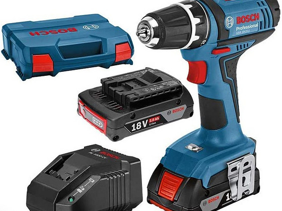 Акудрель Bosch GSR 18-2-Li + 2Ah 3шт + зарядка + Кейс