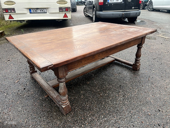 Antiikne puidust Diivanilaud kompl 2tk 1470x980 ja 620x620mm