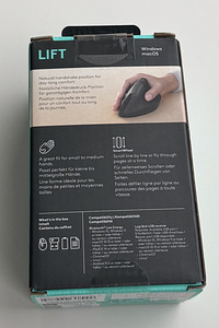 Logitech Lift Vertical Ergonomic Mouse , Black (2 foto / 4)