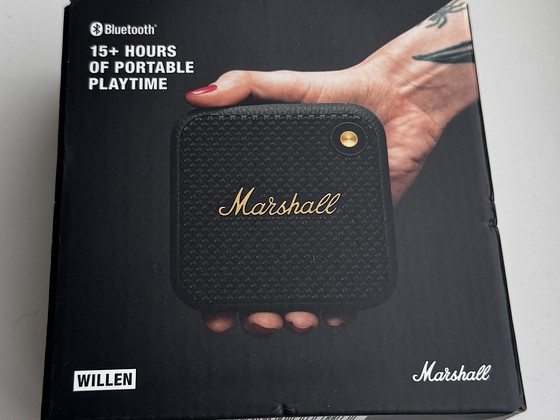 Marshall Willen Portable Wireless Speaker , Black/Brass