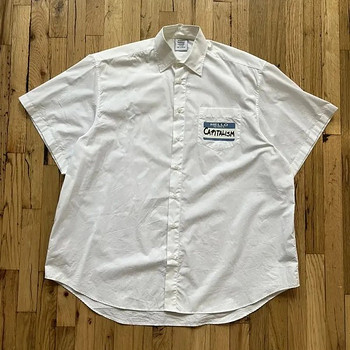 Vetements Hello my name is capitalism shirt free