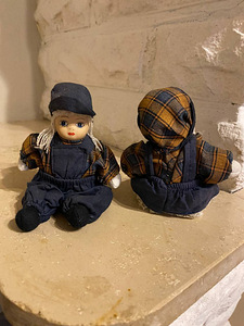 Vintage Pair Of Hansel and Gretel Dolls Porcelain Head Cloth (5 foto / 9)