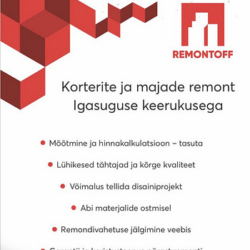 Korterite ja majade remont Igasuguse keerukusega