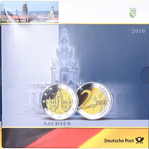 Saksamaa erinevad 2€ meenemündid, mündikaardid. (8 foto / 10)