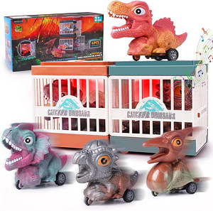Dinosaurused puuriga 4 tk komplektis, iseliikuvad (1 foto / 4)