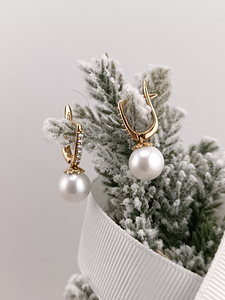New earrings with pearl & diamonds (1 foto / 1)