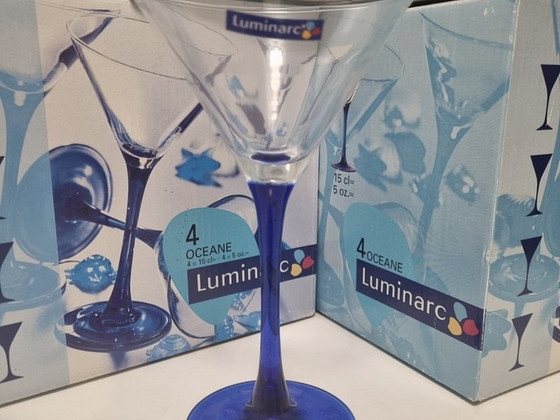 Новые бокалы для мартини Luminarc с синими ножками, 4 шт.