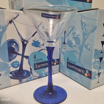 Uued sinise jalaga Luminarc Martini klaasid 4 tk