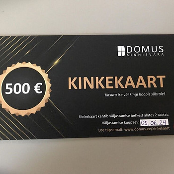 Подарочная карта Domus Kinnisvara на 500€