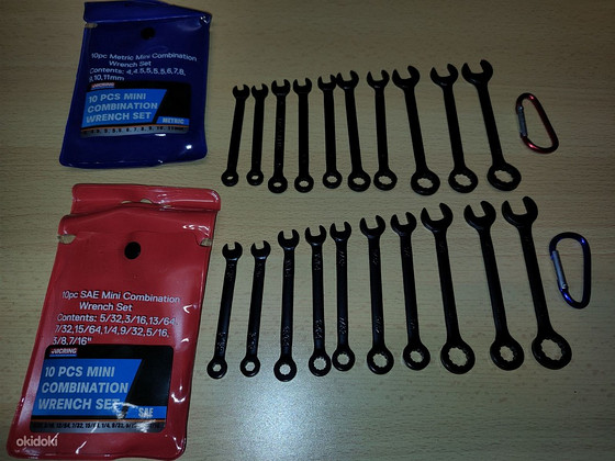 Uus mini mutrivõtmete komplekt, tollised ja meetrilised.