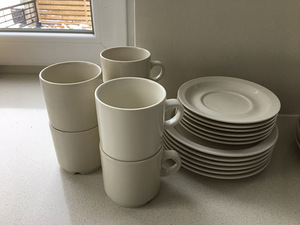 Vintage Arabia Kesti tass, alustass ja taldrik, 6 komplekt (1 foto / 3)
