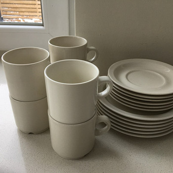 Vintage Arabia Kesti tass, alustass ja taldrik, 6 komplekt