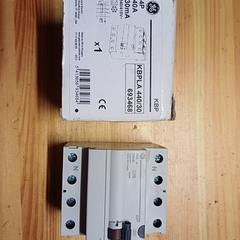 Rikkevoolukaitse 3-faasiline 40 A, 30mA(0,03A), GE