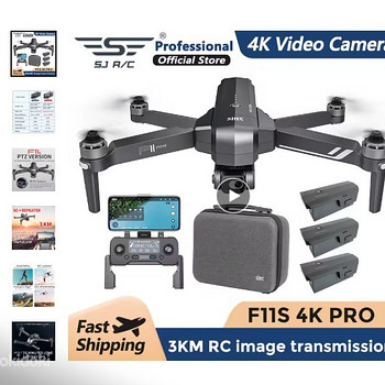 SJRC F11 F11S 4K Pro Camera Drone Professional 3KM 5G WIFI GP
