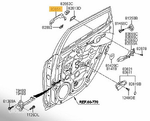 Hyundai I30 826512H000 внутренняя ручка задняя. (2 фото из 2)
