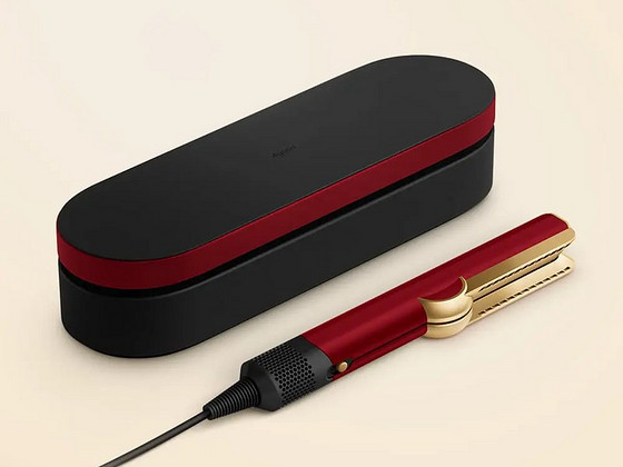 Dyson Airstrait straightener and dryer (Red Velvet/Gold)