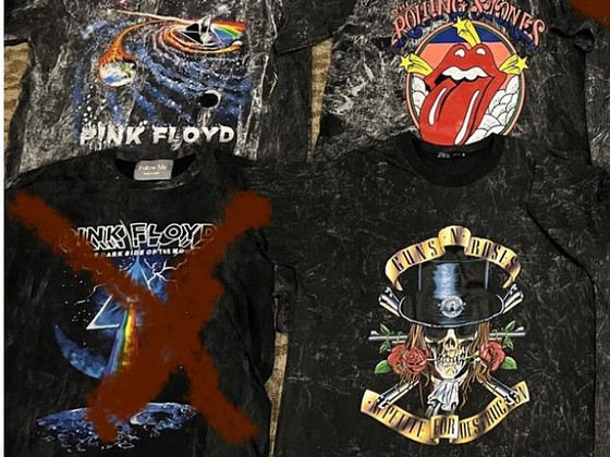 T särk, pink Floyd, Rolling Stones, Guns N’ Roses