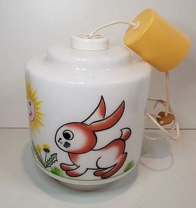 Klaasist Vintage Nõukogude Lastetoa laelamp, 1960-80ndad (1 foto / 8)