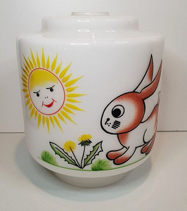 Klaasist Vintage Nõukogude Lastetoa laelamp, 1960-80ndad (4 foto / 8)