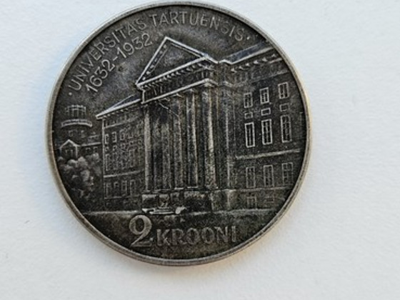 HÕBE Eesti 2 krooni 1932 TARTU ÜLIKOOL