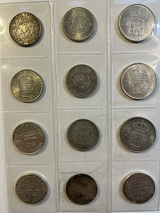Шведские монеты, Монета, Кроны, Оре, Швеция, Svenska lot3 (4 фото из 10)