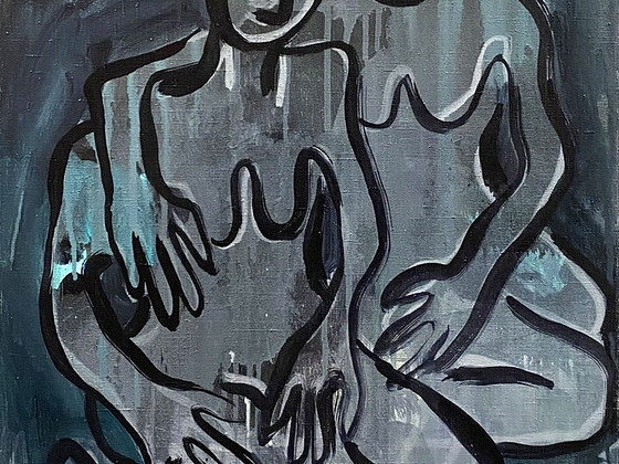 Monokroomne abstraktne maal – 60×50 cm