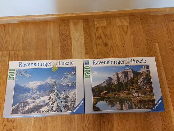 Müüa kaks Ravensburgeri 1500 tükilist puslet