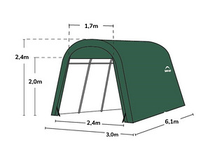AUTOTELK 3×6,1m (Roheline värv) // Multitent (2 foto / 3)