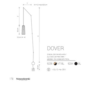 Подвесной светильник DOVER WHITE I, мод.9258 (8 фото из 8)