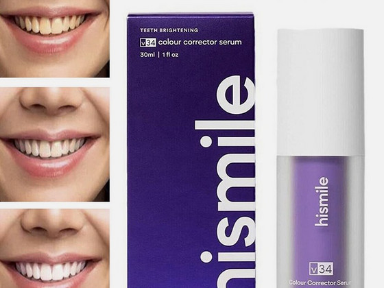 Hismile фиолетовая зубная паста, серум