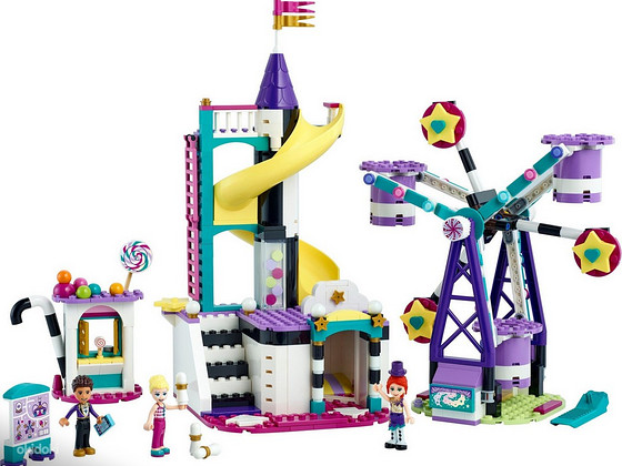 7+ LEGO Friends 41689. Волшебное колесо обозрения и горка