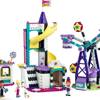 7+ LEGO Friends 41689. Волшебное колесо обозрения и горка