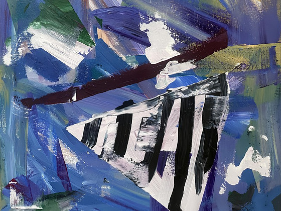 Abstraktne akrüülmaal lõuendil, 50x50 cm