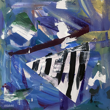 Абстрактная акриловая картина на холсте, 50x50 см