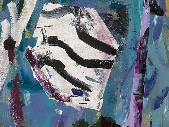 Abstraktne akrüülmaal lõuendil, 50x50 cm