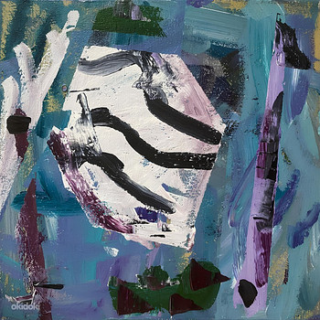 Абстрактная акриловая картина на холсте, 50x50 см