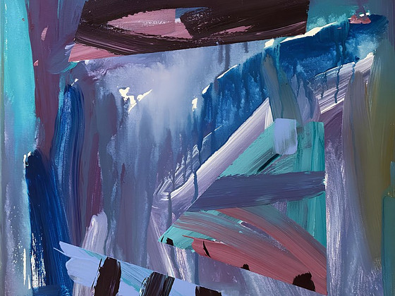 Abstraktne akrüülmaal lõuendil, 50x50 cm