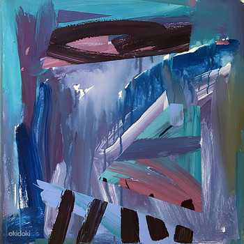 Абстрактная акриловая картина на холсте, 50x50 см