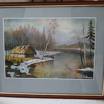 Картина "Оттепель" 2006г.Николай Блесков,оригинал с подписью