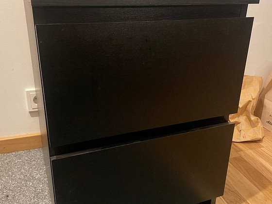 Ikea MALM kummut 2 sahtliga, must-pruun, 40x55 cm 2 tk