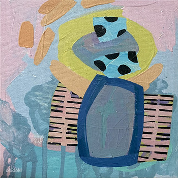 Абстрактная картина, акрил на холсте, 20×20 см