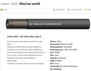 Шланг для воздуха/воды Codan 3310 EPDM 10 бар (3 фото из 4)