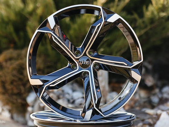 Диски r22 5x112 Audi Vw Skoda Black polish новые