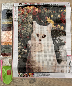 Алмазная мозаика 30x40см Новая, кот в цветочном саду (1 фото из 1)