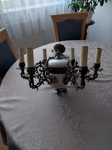 Suur antiikne portselaniga lühter (2 foto / 2)